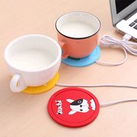 Sous-verre chauffant USB pour tasse à café, dessin animé, en caoutchouc PVC souple, température constante, cadeau XC-6541