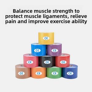 Patch <span class=keywords><strong>Kinesio</strong></span> spécifique aux athlètes <span class=keywords><strong>5cm</strong></span> de largeur 5m de longueur Bandage de sport en coton pour le levage de la poitrine Ruban de tension musculaire avec logo personnalisé - Product Image 2