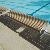 Banc en bois personnalisé pour l'extérieur, résistant à l'eau, sièges de jardin modernes, banc d'attente public pour parc