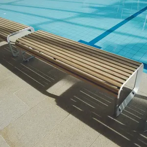 Mobilier d'extérieur, banc en bois personnalisé, sièges de jardin modernes étanches, banc de parc d'attente publique