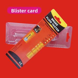 Carte suspendue personnalisée en papier couché laminé filmé, avec insert blister, trou pour suspension, forme tête pliée, épaissie, petite taille - Product Image 3