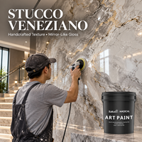 Enduit Magique Stucco Vénitien Acrylique pour Murs Intérieurs, Peinture à Haute Brillance pour Application au Pinceau, Couleurs Personnalisées
