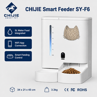 Comedero Inteligente para Mascotas con Dispensador de Agua 2 en 1, Tanque de Comida de 5L, Tanque de Agua de 4L, Control por Aplicación WiFi, Control Remoto Blanco para Perros y Gatos