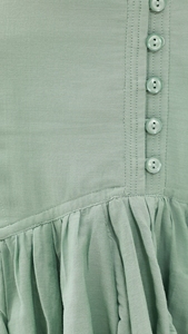 Minifalda de Chifón Viscosa de Cintura Alta para Mujer, Color Sólido, con Volantes, Estilo Prairie Chic, Suave y Cómoda para el Verano - Product Image 6
