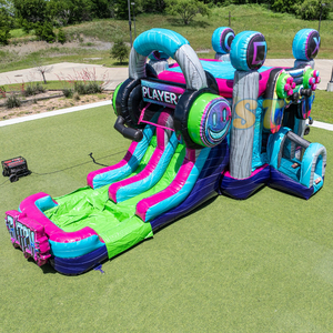 Contrôleur de jeu de château gonflable commercial maison de rebond toboggan Combo Hupfburg château sautant pour enfants <span class=keywords><strong>location</strong></span> de fête de cavalier - Product Image 2