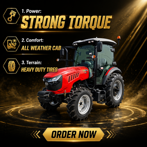 Tracteur agricole miniature 4 roues motrices 90 CV, moteur à cylindres, transmission par engrenages, haute productivité, neuf - Product Image 1