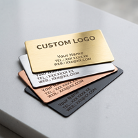 Carte de visite professionnelle en acier inoxydable plaqué multicolore, gravée au laser sur mesure, pour cadeaux d'entreprise VIP et adhésions de luxe, vente en gros
