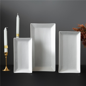 Assiettes rectangulaires modernes pour mariage, hôtel, restaurant, dîner, vente en gros, vaisselle, <span class=keywords><strong>assiette</strong></span> en porcelaine blanche - Product Image 3
