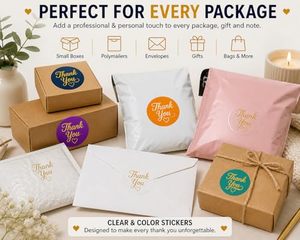 Multicolor 1in Round <b>Waterproof</b> Stickers Self Adhesive Circle <b>Labels</b> For Small Business Parcel Envelope Gift Box Packaging Decor - Product Image 4