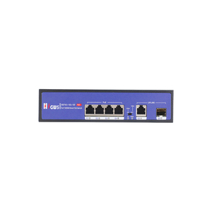 Commutateurs réseau Gigabit de niveau entreprise de haute qualité avec 4 ports RJ45 et 1 port SFP Uplink PoE+ pour vidéosurveillance - Product Image 1