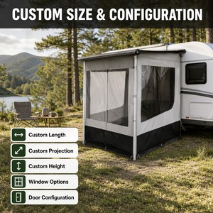 Enceinte de <span class=keywords><strong>caravane</strong></span> personnalisée avec <span class=keywords><strong>auvent</strong></span>, pièce de privacité pour camping-car, fabricant OEM - Product Image 5