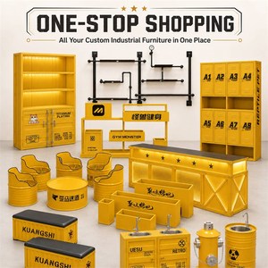 Lemari Loker Besi Kuning Modern Tahan Lama Grosir, Panel Kontainer Perangkat Keras untuk Garasi, Kafe, Ruang Tamu, Bengkel, Penyimpanan - Product Image 2