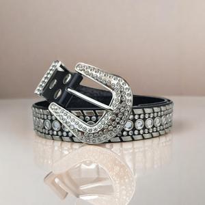 Ceintures de Luxe de Créateur <span class=keywords><strong>BB</strong></span> <span class=keywords><strong>Simon</strong></span> en Diamants Style Western pour Hommes et Femmes, en Cuir Orné de Cristaux et de Strass, Boucle Personnalisée - Product Image 2