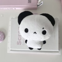 [Panda Toast] Porte-clés en peluche Panda Hmph aux sourcils inversés de la série ZOOOWO