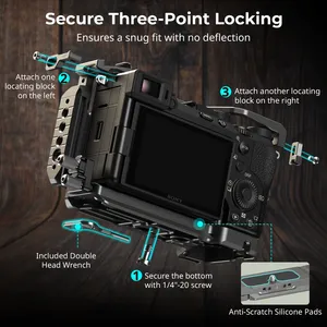 5198 hawklock ชุดกรงปลดเร็วซิลิโคนสำหรับ <span class=keywords><strong>Sony</strong></span> <span class=keywords><strong>Alpha</strong></span> 7C i/ 7CR สำหรับ DJI RS4 Pro กรงกล้องขนาดเล็ก - Product Image 4