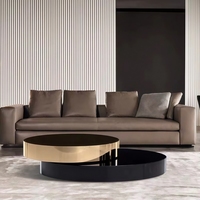 Table basse ronde rotative moderne et minimaliste de luxe léger, table combinée circulaire créative, adaptée aux petits et grands salons