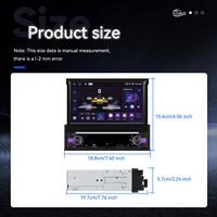 Podofo Android Autoradio 7 "4 + 64G Audio de voiture Manuel Écran rétractable Sans fil Carplay & Android Auto WiFi GPS 4G Internet