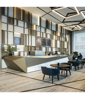 Comptoir de bar en forme de l avec design de pierre rétro-éclairé