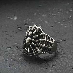 Anillo de Acero Inoxidable para Hombre, Diseño de Araña Plateada, Estilo Punk, Joyería Casual 26047 - Product Image 5