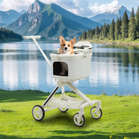 Poussette de luxe pour grand chien avec support détachable Poussette en aluminium pour animaux de compagnie pour chats chiens petits animaux moyens Design lavable