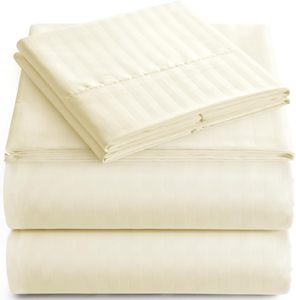 Tùy Chỉnh 4-Mảnh Mềm Sợi Nhỏ Bộ Đồ Giường Đặt 1Cm Sọc Sâu Túi Sọc Tấm Ga Giường Đặt Cho Khách Sạn - Product Image 6