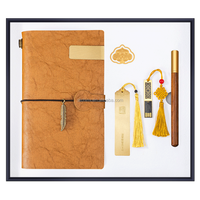 Vintage Geschenkset A6 Notizbuch Metallclip-Anhänger USB-Stick 16G Glücksverheißend Echt Langlebig Wiederverwendbar Täglicher Segen