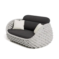 Conjunto de Sofás Seccionales de Mimbre para Exteriores, Impermeables, con Cojines para Patio y Jardín, Muebles de Ratán