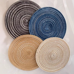Set de table en ramie tissée avec fil de coton, 38cmx30cm, tapis isolant thermique, couleur unie, pour la salle à manger - Product Image 3