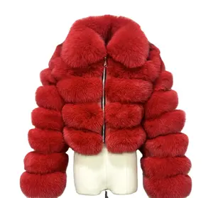 2021 New Design Damen bekleidung Pelz kurze Jacke Damen Winter warmes Fell Ledermantel