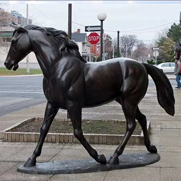 Outdoor Moderne Cast Bronzen Paard Standbeeld Sculptuur