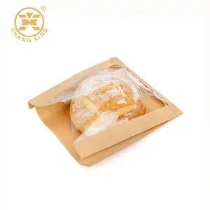 Venturando padaria saco totalmente personalizável tamanhos impressão croissant bagel Kraft papel saco