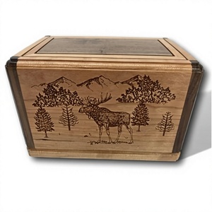 Gravé Arbre de Vie & Cerf Crémation Urne Adulte Pour Cendres Humaines Avec Sac De Velours Gratuit - Product Image 1