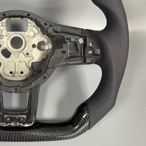 Volante de fibra de carbono para Volkswagen Glotion Golf MK 6 7 7,5 GTI GTD GTE <span class=keywords><strong>R</strong></span> Pol Passat B8 <span class=keywords><strong>R</strong></span> Polo Volante de cuero - Product Image 4