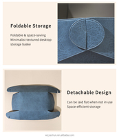 Plateau de rangement de bureau en cuir PU personnalisé à faible MOQ, ensemble porte-stylos, organisateur de bureau en matériau épais et durable pour cadeau d'entreprise