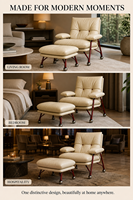 Fauteuil individuel sur mesure avec revêtement en cuir pleine fleur, chaise de salon moderne de luxe pour hôtel et usage domestique
