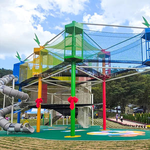 Attrezzatura da gioco con rete di corde dai colori vivaci con palline, anelli e gabbie sospese per migliorare l'equilibrio e la coordinazione dei bambini - Product Image 4