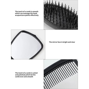Ensemble de coiffure 4 pièces avec miroir, accessoires de beauté compacts, outils de coiffage, brosse, peignes pour boucler et lisser les cheveux, outils de maquillage - Product Image 5