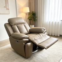 Fauteuil inclinable électrique pivotant en cuir véritable moderne, chaise à bascule pour salon, fauteuil de relaxation