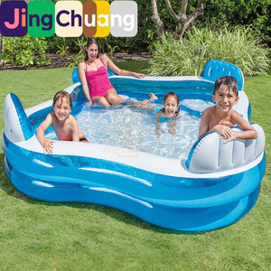 JingCHuang56475 Asiento Inflable <span class=keywords><strong>para</strong></span> <span class=keywords><strong>Piscina</strong></span> con Respaldo, <span class=keywords><strong>Piscina</strong></span> Familiar Transparente y Reforzada <span class=keywords><strong>para</strong></span> Bebés, <span class=keywords><strong>Piscina</strong></span> de Baño <span class=keywords><strong>para</strong></span> Jugar en el Agua - Product Image 1