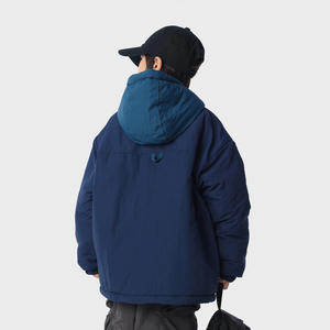 <span class=keywords><strong>Veste</strong></span> coupe-vent pour garçon style montagne, en nylon avec rembourrage en polyester, à capuche, color-block, hiver 2025, épaisse, chaude et tendance - Product Image 4