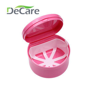 DeCare <b>Denture</b> Storage <b>Box</b> Blue Plastic With Inner Grid For Oral Care - Product Image 4