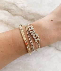 Custom <b>Fine</b> Jewelry Real Solid Bracelet 9k 10k 14k 18k PT Rose Yellow White Gold Lab Diamond/Gemstone Factory Manufacture - Product Image 3