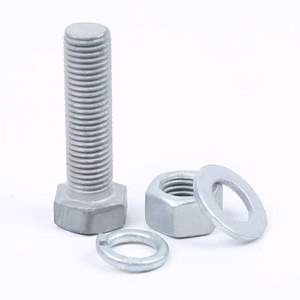 Steel Plain Finish Diy Grade Heavy Hex Construction <strong>Bolts</strong> M20/M24 High Strength Class 10.9 &amp; 12.9 Din 933 Weier with Nuts - Product Image 2