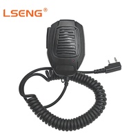 Microphone d'épaule compact LSENG avec cordon spiralé, connecteur 2 broches K et indicateur LED pour talkie-walkie Kenwood, idéal pour les équipes de patrouille