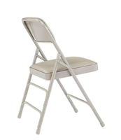Chaise pliante moderne avec structure en acier doré, rembourrée en vinyle, facile à ranger, chaise de loisirs d'intérieur pour appartement et villa