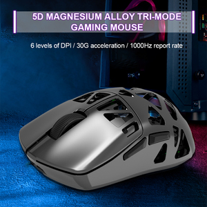 ODM 5D hợp kim magiê nhẹ đúng công thái học Chuột chơi game 2.4G BT có dây ba chế độ với ánh sáng RGB trong kho - Product Image 4