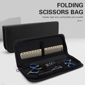 Ciseaux de coiffure professionnels de 6 pouces, ciseaux à effiler pour barbier avec étui de rangement en cuir, outils de qualité - Product Image 5