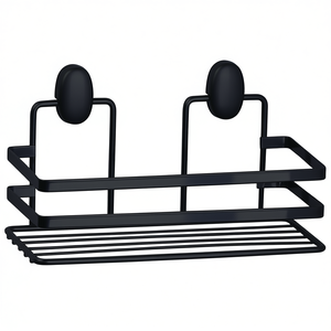 Étagère rectangulaire noire à 1 niveau, longueur 24 cm, pour rangement de salle de bain - Product Image 3