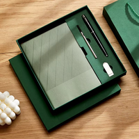Ensemble cadeau de papeterie de luxe personnalisé A5 rechargeable, carnets USB, coffret cadeau en cuir pour entreprise, journal avec stylo