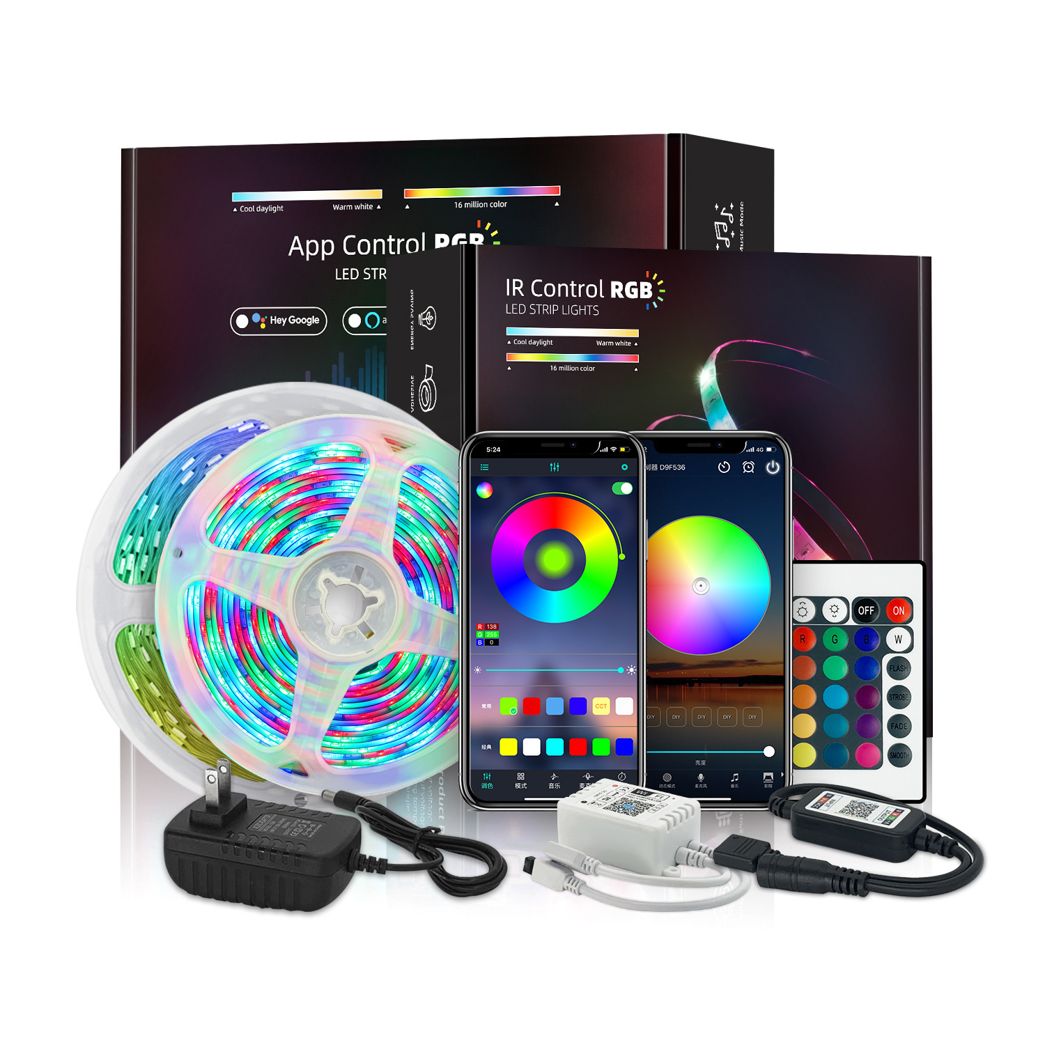 Разноцветная Светодиодная лента RGB IP65 12 В 2835 Светодиодная лента с дистанционным управлением